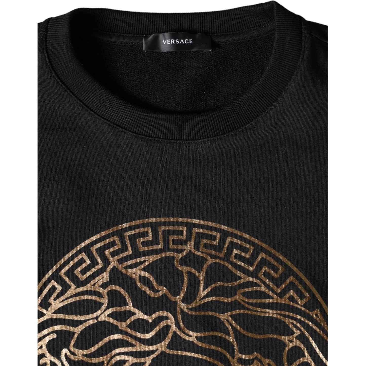 Versace Black Medusa Fleece Cotton Crew Neck Sweatshirt Sweater TSH86765-L