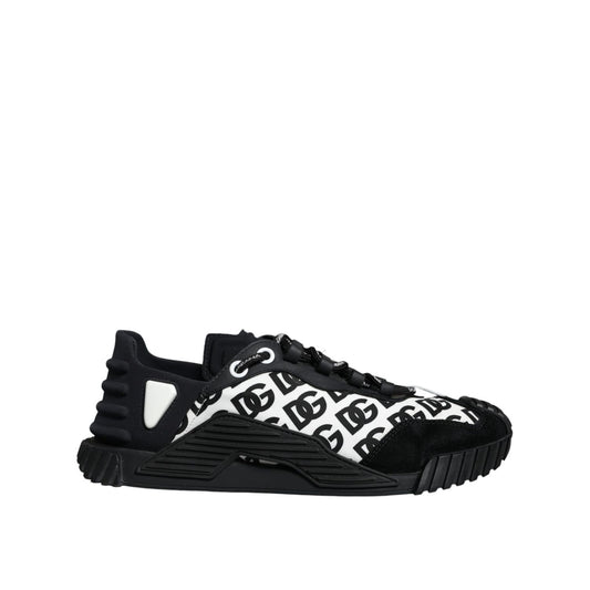 Dolce & Gabbana Black Logo Lace Up Low Top NS1 Sneakers Shoes