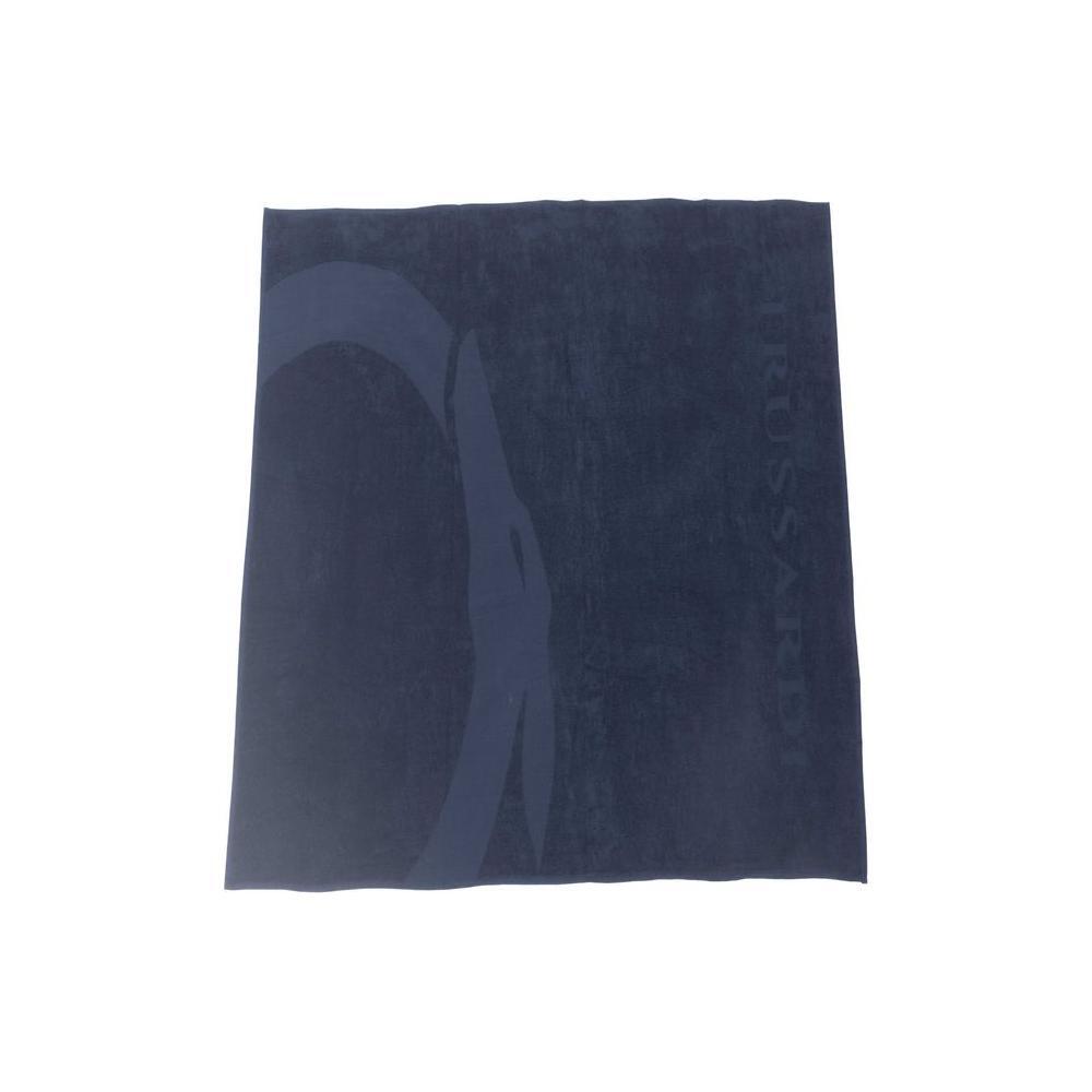 Trussardi Beachwear Blue Cotton Men's Beach Towel TR-24327-UNISEX