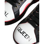 Dolce & Gabbana White Red Crystals Leather Portofino Sneakers Shoes LA12189-36.5
