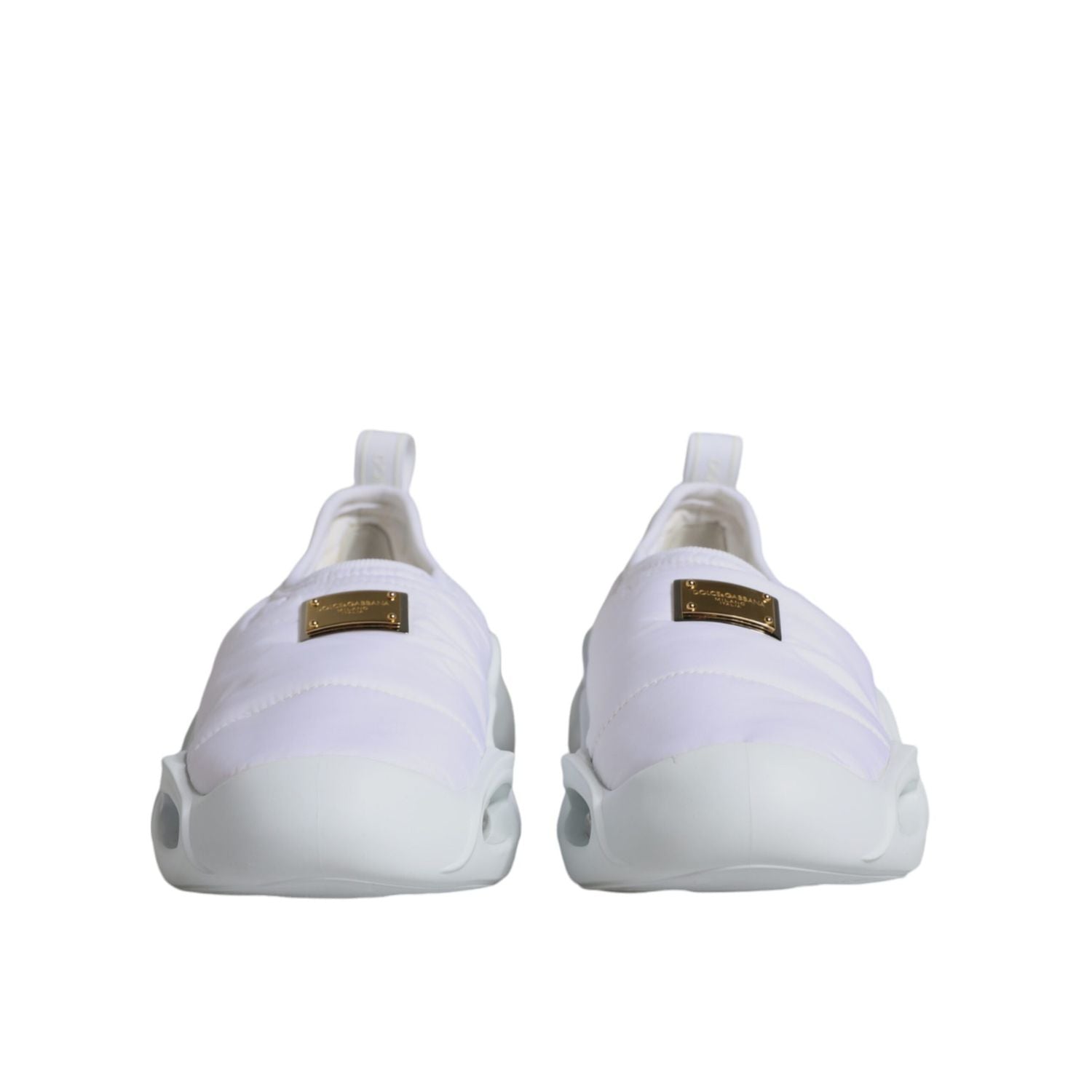 Dolce & Gabbana White Padded Fabric Low Top Sneakers Shoes