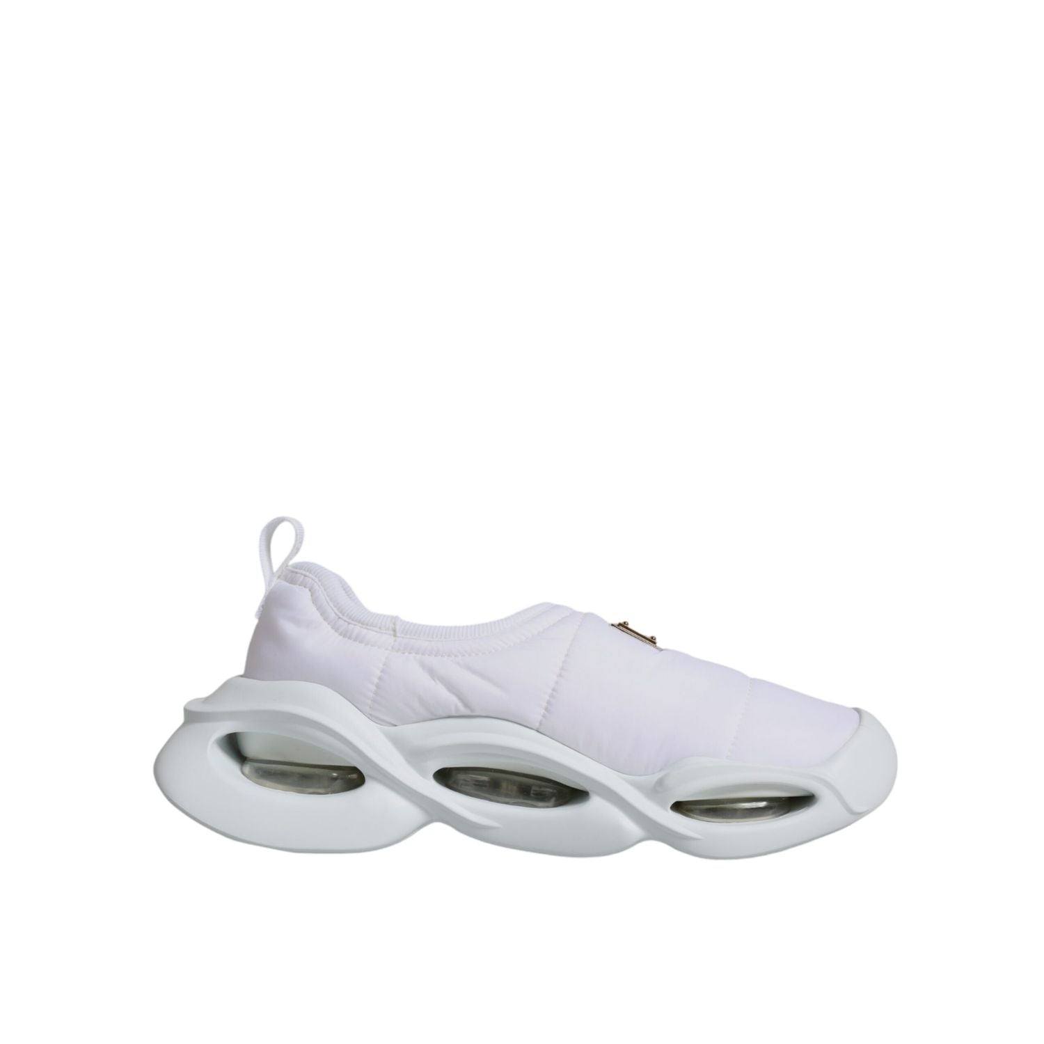 Dolce & Gabbana White Padded Fabric Low Top Sneakers Shoes