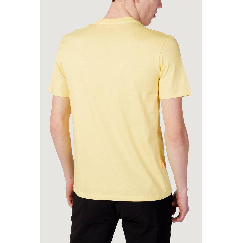 Back view of men's yellow cotton T-shirt from the Spring/Summer collection