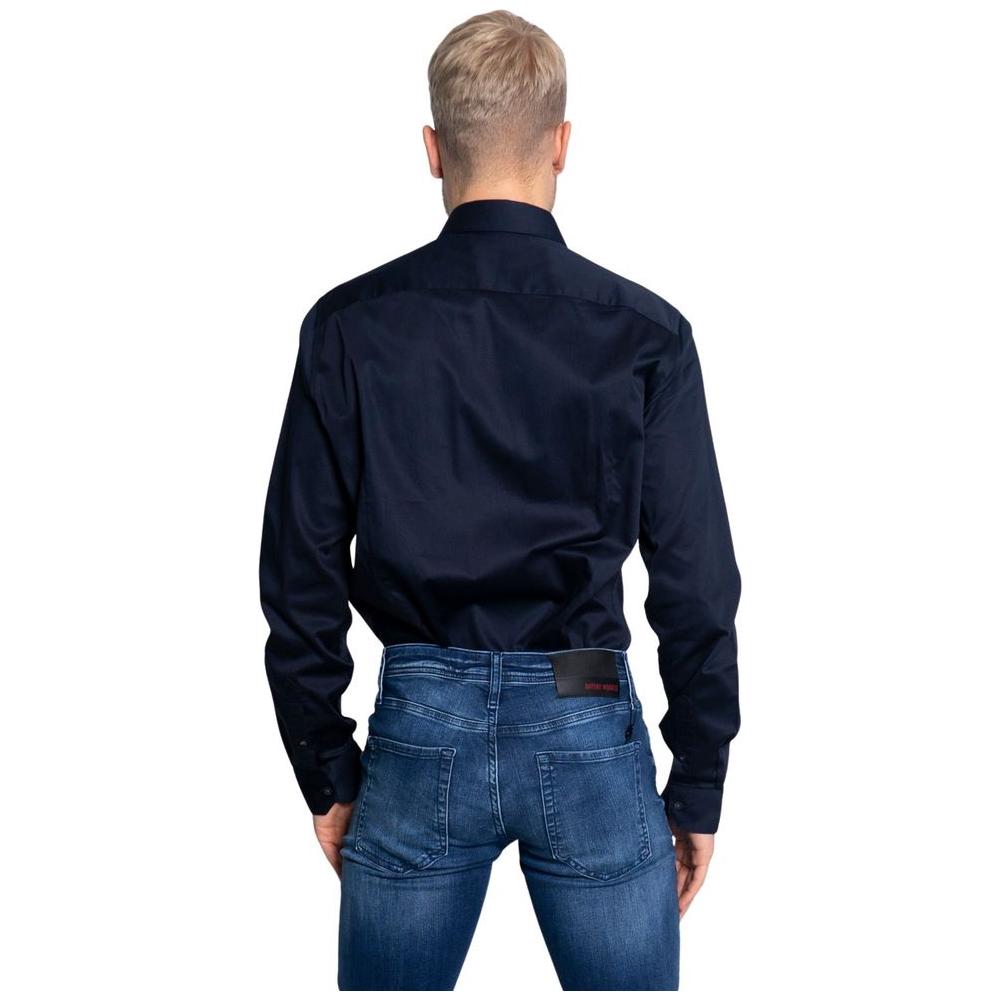 Armani Exchange Blue Cotton Dress Shirt