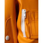 Dolce & Gabbana Orange White Full Zip Jersey Bomber Jacket
