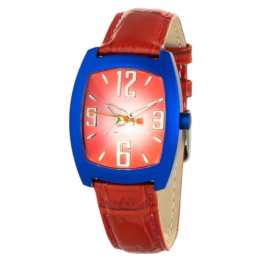 Chronotech Red Leather Dress Watch
