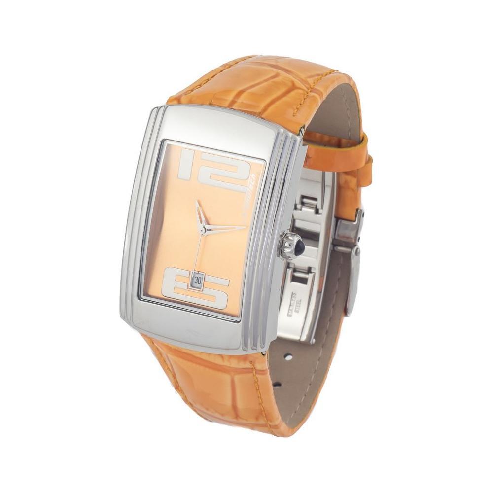 Chronotech Orange Leather Dress Watch