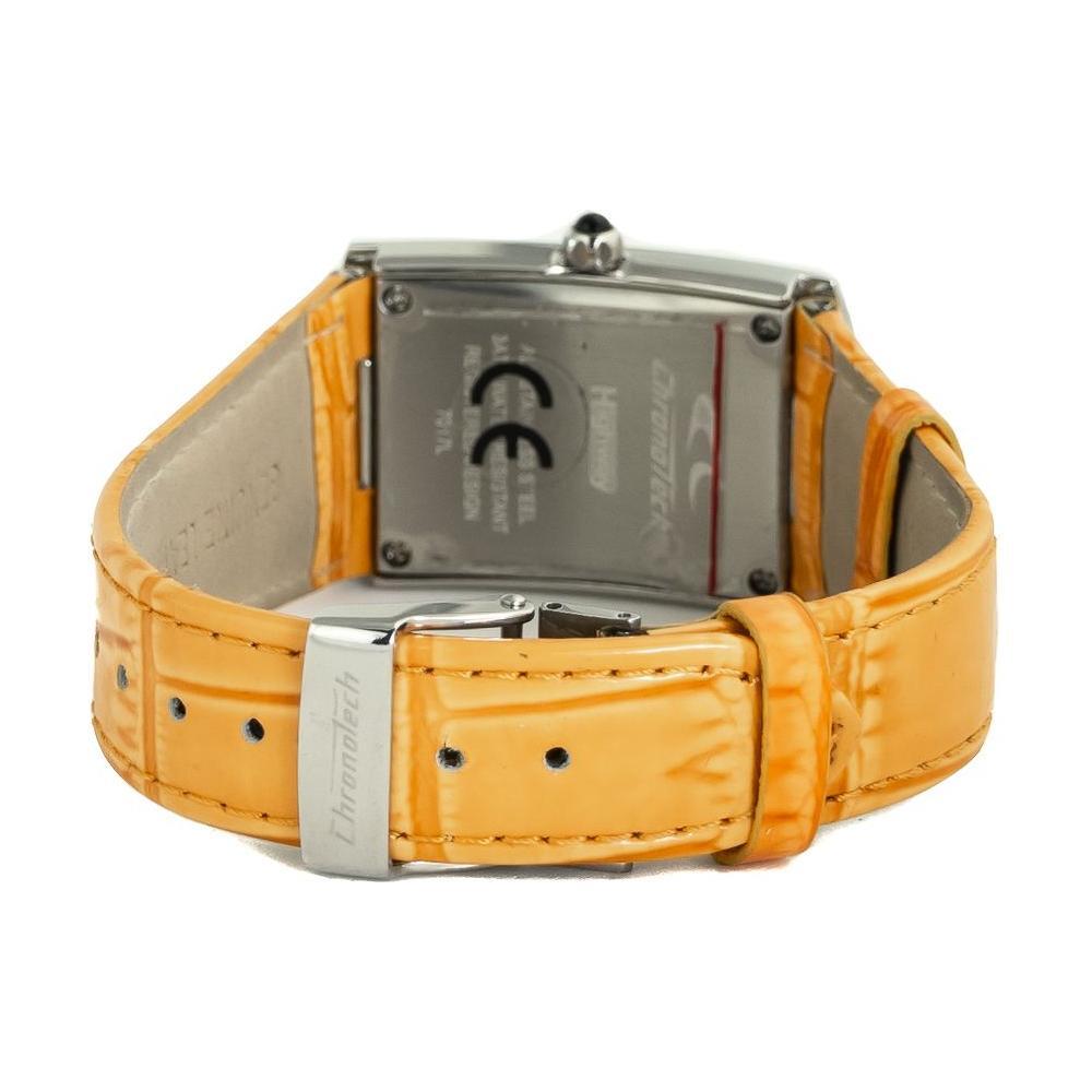Chronotech Orange Leather Dress Watch