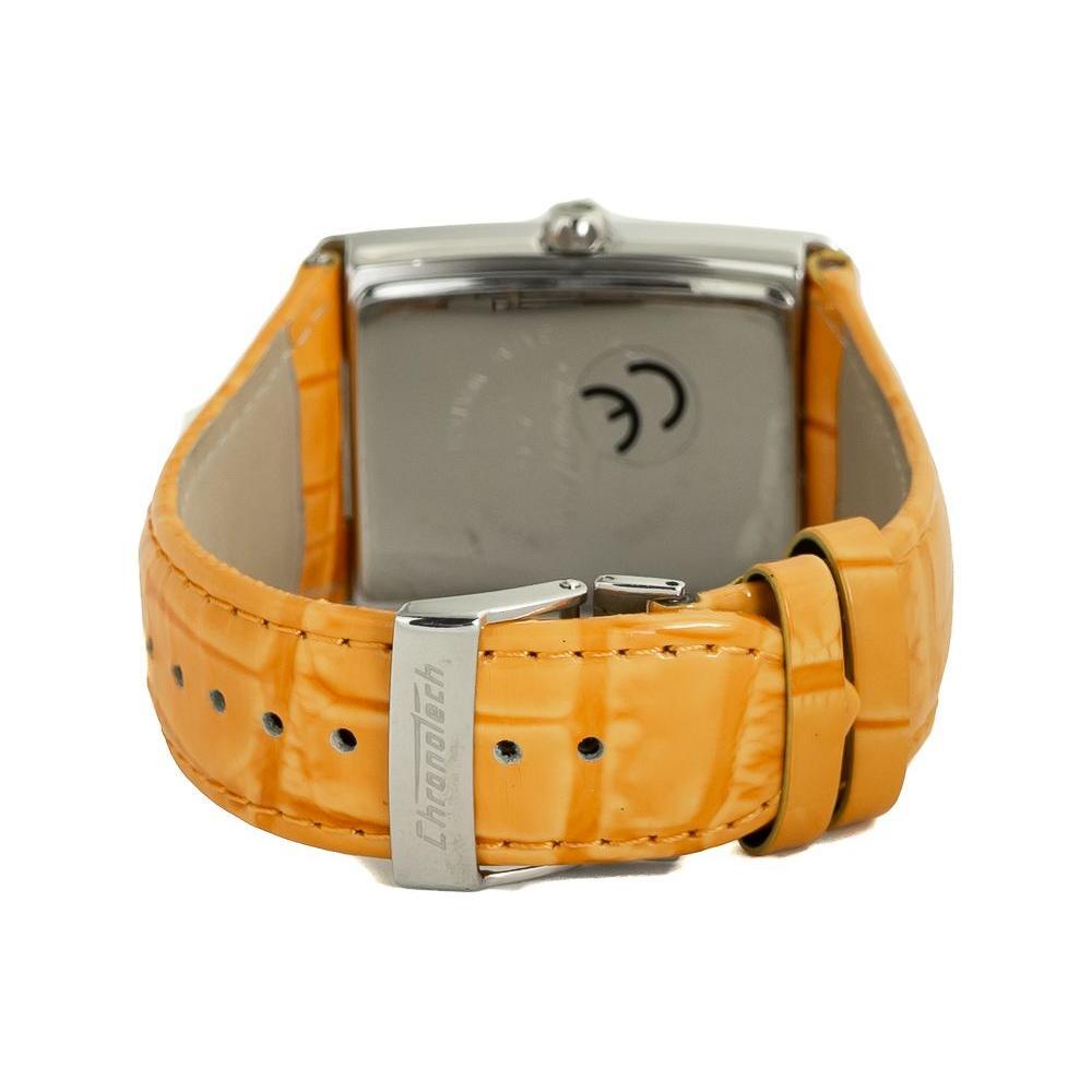 Chronotech Orange Leather Dress Watch