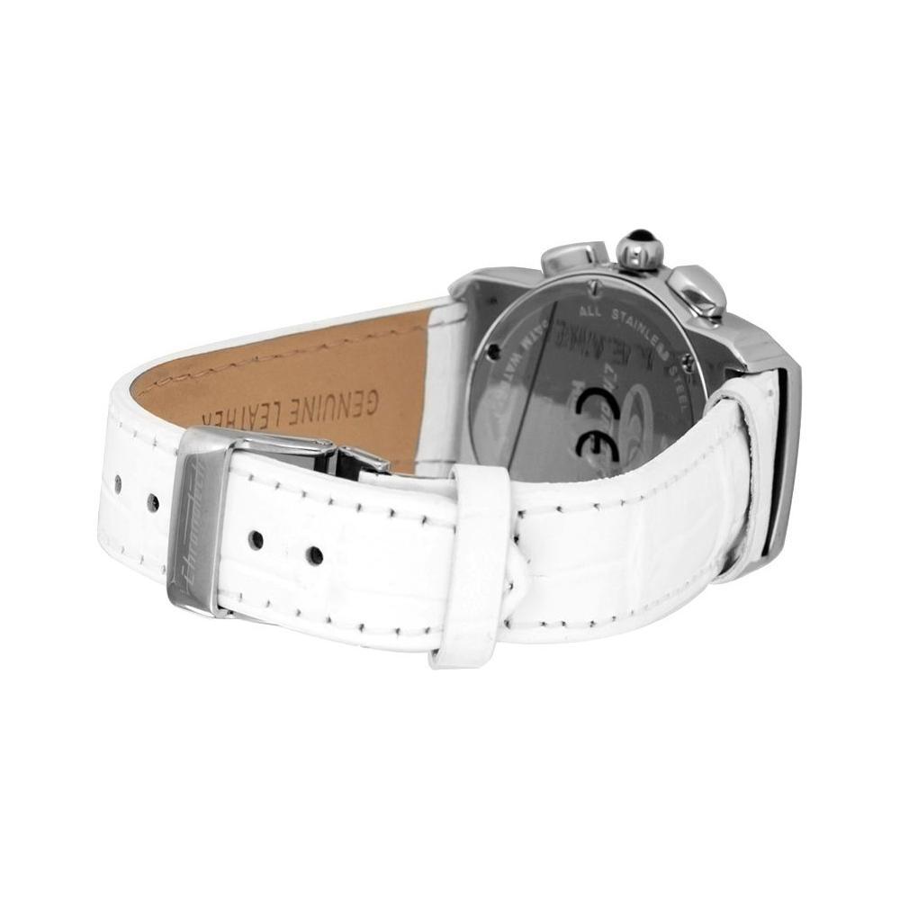 Chronotech White Leather Dress Watch