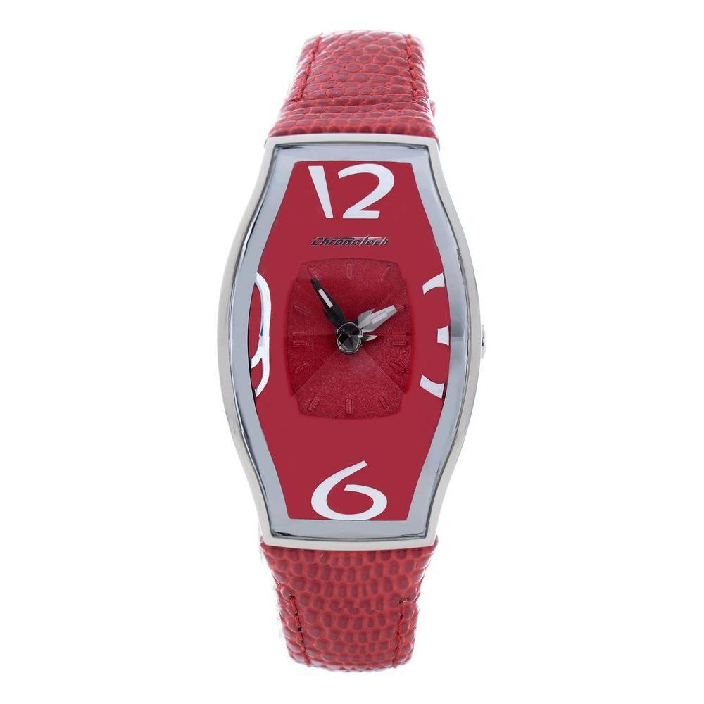 Chronotech Red Leather Watch