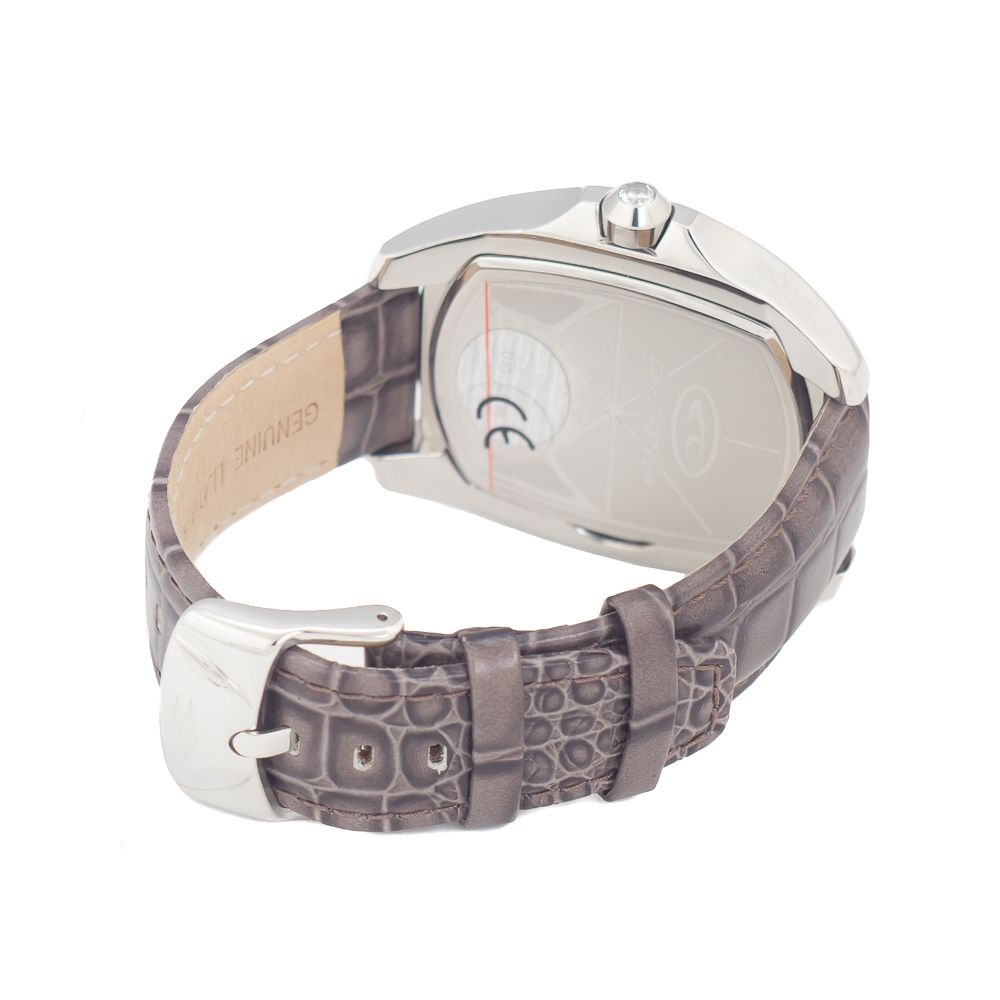 Chronotech Gray Leather Dress Watch