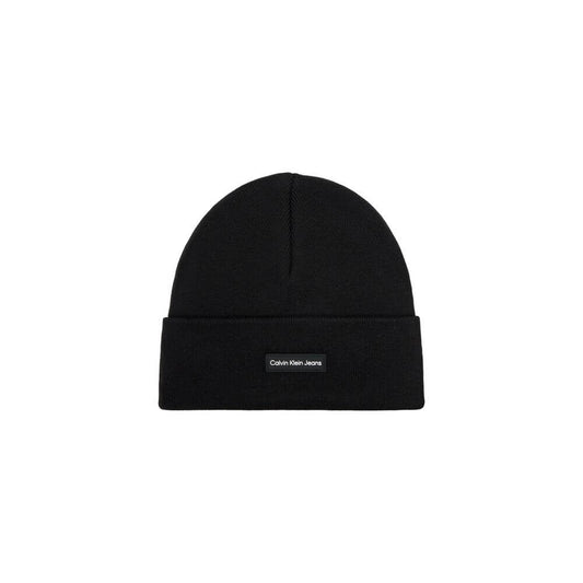 Calvin Klein Jeans Black Recycled Polyester Caps Baseball Hat