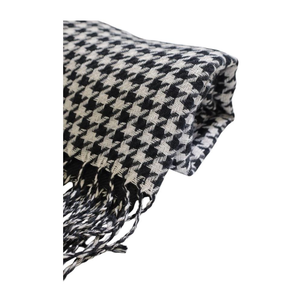 Antony Morato white acrylic scarf with houndstooth pattern, men's fall/winter collection accessory, 100% acrylic material.