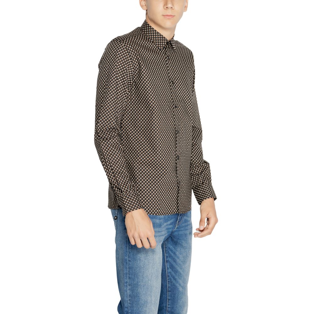 Antony Morato Brown Cotton Pattern Shirt