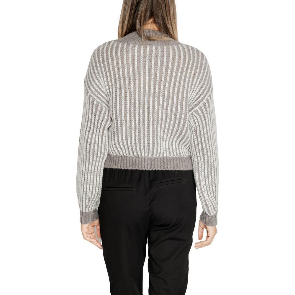 Jacqueline De Yong Gray Polyester Sweater
