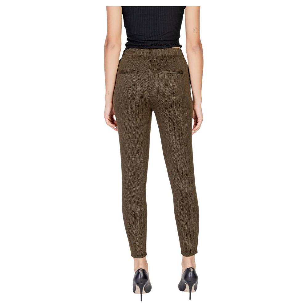 ICHI Green Polyester Jeans & Pant