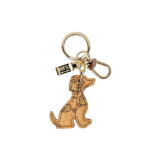 Alviero Martini Prima Classe Beige Leather Keychain