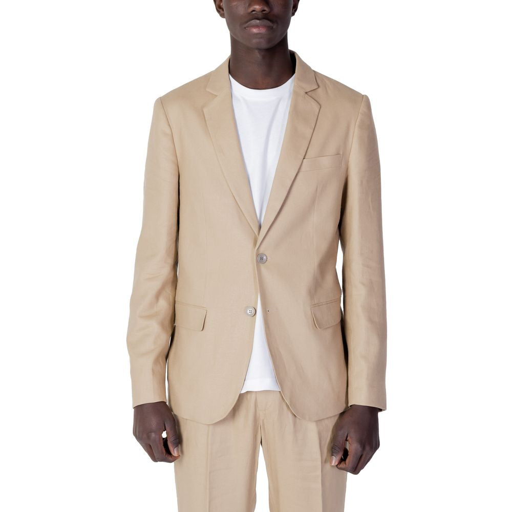 Antony Morato beige linen suit for men, spring/summer collection, composed of 52% linen and 48% viscose.