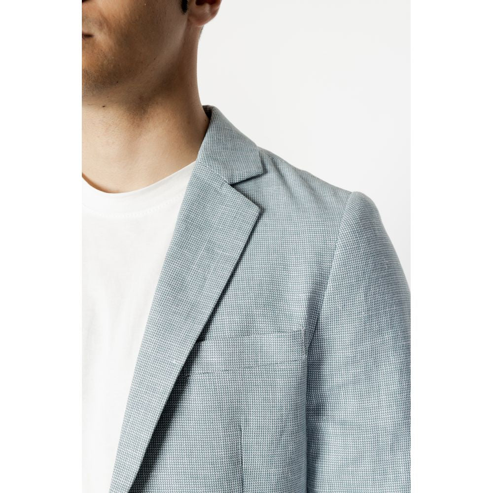 Antony Morato men's green linen suit jacket, spring/summer collection, composed of 53% flax and 47% cotton.