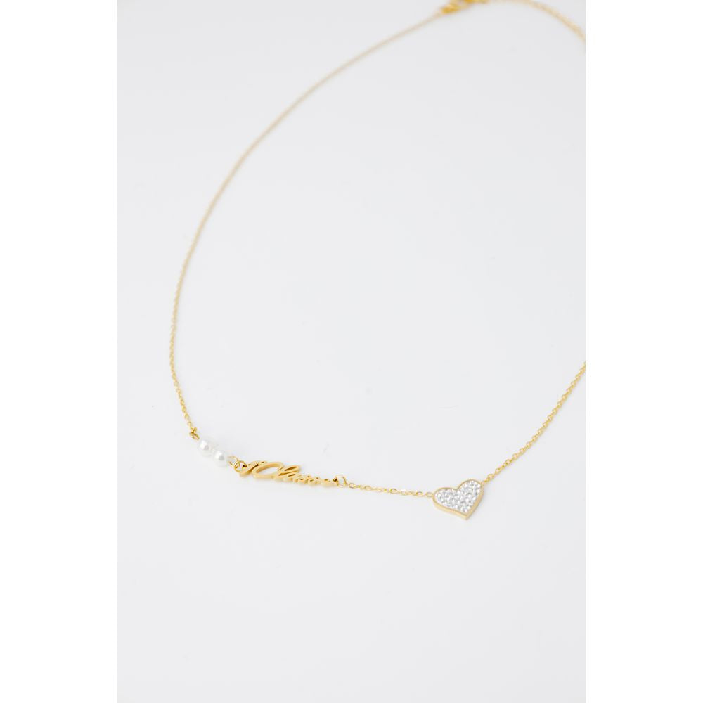 Alviero Martini Prima Classe Gold Stainless Steel Necklace with Heart Pendant, 100% Steel, Women's Autumn/Winter Collection.