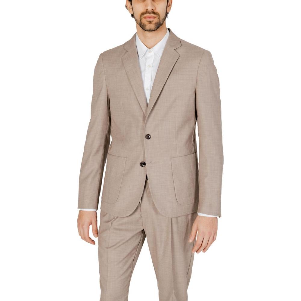 Antony Morato Beige Polyester Suit for Men - Spring/Summer Collection - Elegant two-button jacket with slim fit design