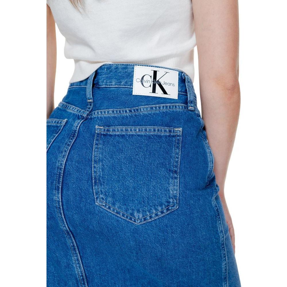 Calvin Klein Jeans Blue Cotton Long Skirt