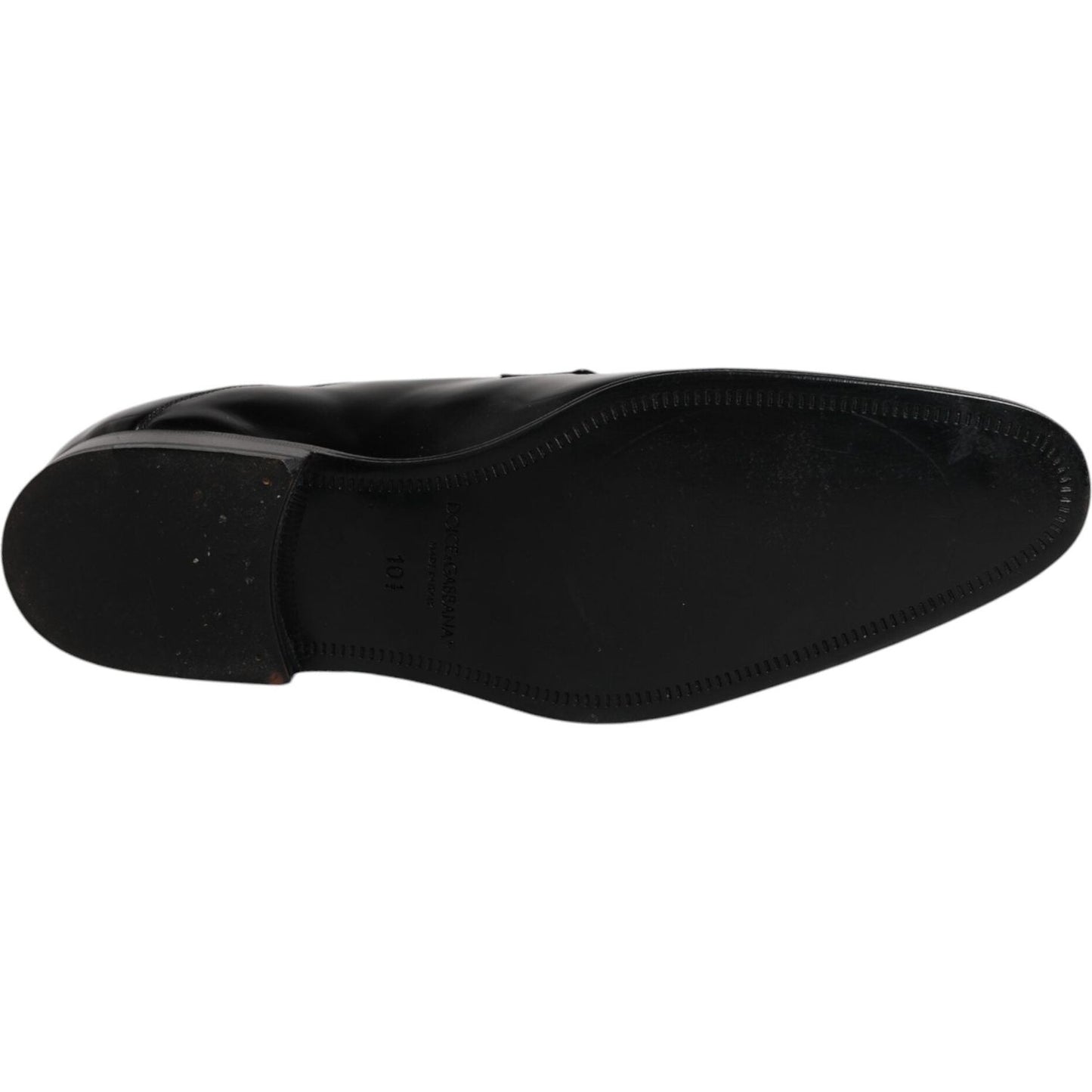 Sole of Dolce & Gabbana black leather lace-up Derby formal shoes.