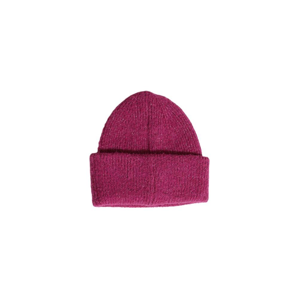 Pieces Pink Recycled Polyester Hat - Sustainable Women's Beanie with Sparkle, 95% Recycled Material, Stylish Winter Accessory