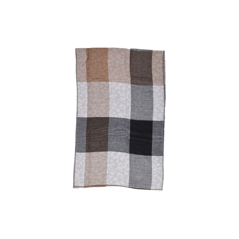 Pieces Beige Recycled Polyester Scarf with check design, eco-friendly, versatile accessory for any occasion, made of 50% recycled polyester.