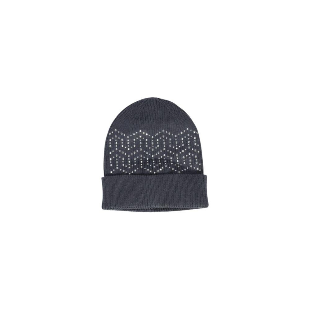 Gray polyester beanie with sequin details, elegant and versatile for women, providing comfort and warmth, ideal for casual and special occasions.