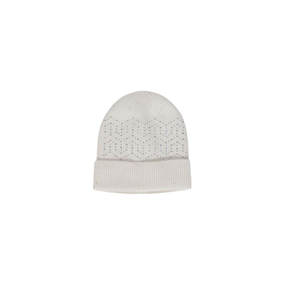 Pieces Beige Polyester Sequin Beanie Hat for Women - Stylish and Warm, Perfect for Casual and Special Occasions.