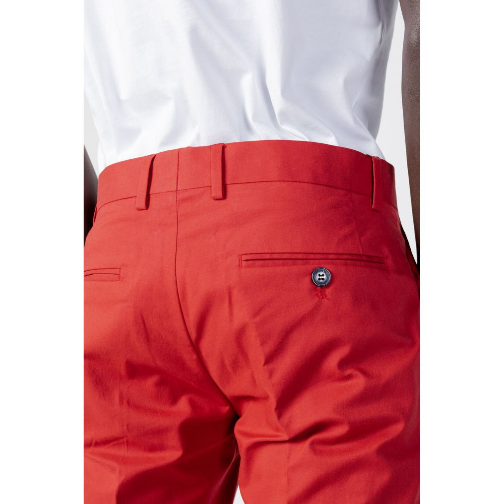 Rear view of Antony Morato red cotton slim fit men's jeans showcasing stylish design and contemporary fit.