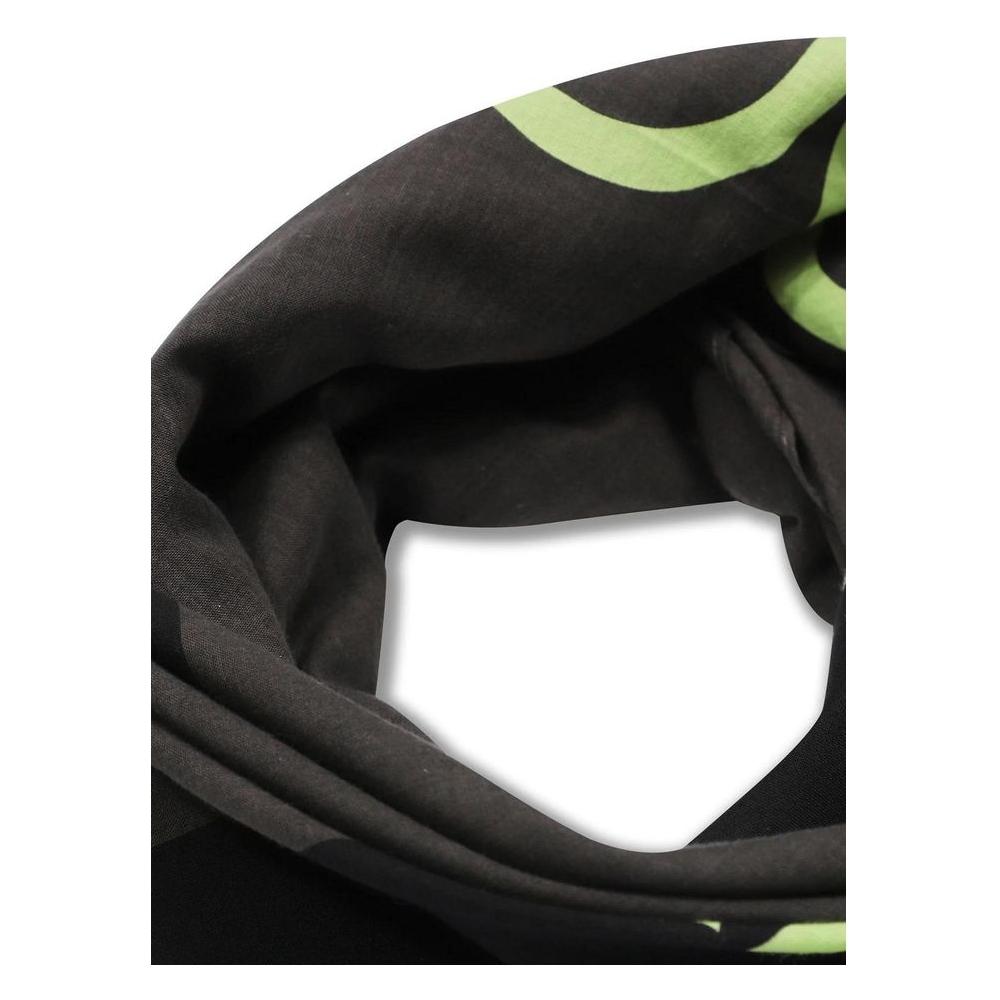 Calvin Klein Black Organic Cotton Scarf with Distinctive Cut-Out Logo Design, Perfect for Modern Women Seeking Elegance and Comfort