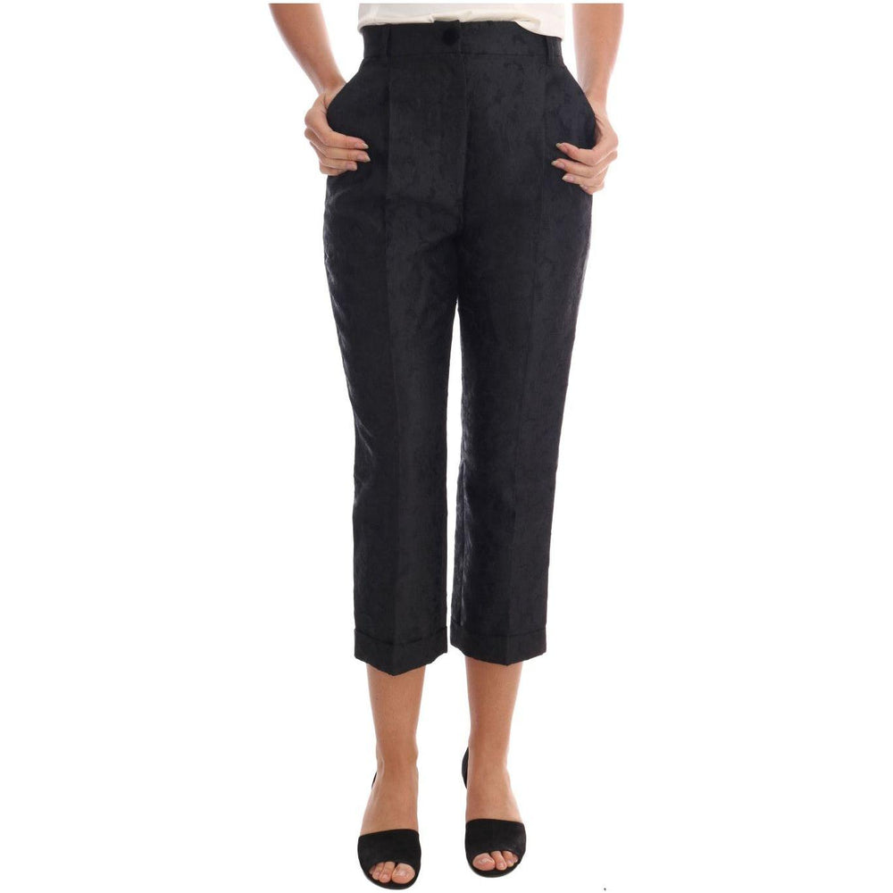 Dolce & Gabbana Elegant High Waist Capri Dress Pants Jeans & Pants Dolce & Gabbana Dark Slate Gray