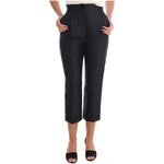 Dolce & Gabbana Elegant High Waist Capri Dress Pants Jeans & Pants Dolce & Gabbana Dark Slate Gray