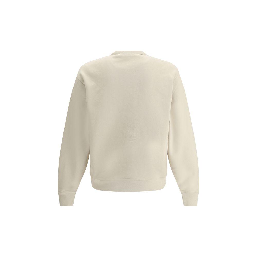 Back view of Burberry cotton sweatshirt with ribbed crew neck and cuffs, showcasing a comfortable and casual design without visible branding.