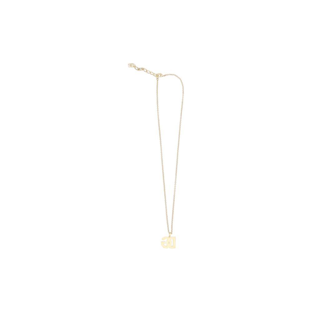 Dolce & Gabbana Rhinestone Logo Necklace with lobster clasp closure and fine chain, featuring a rhinestone-embellished pendant.