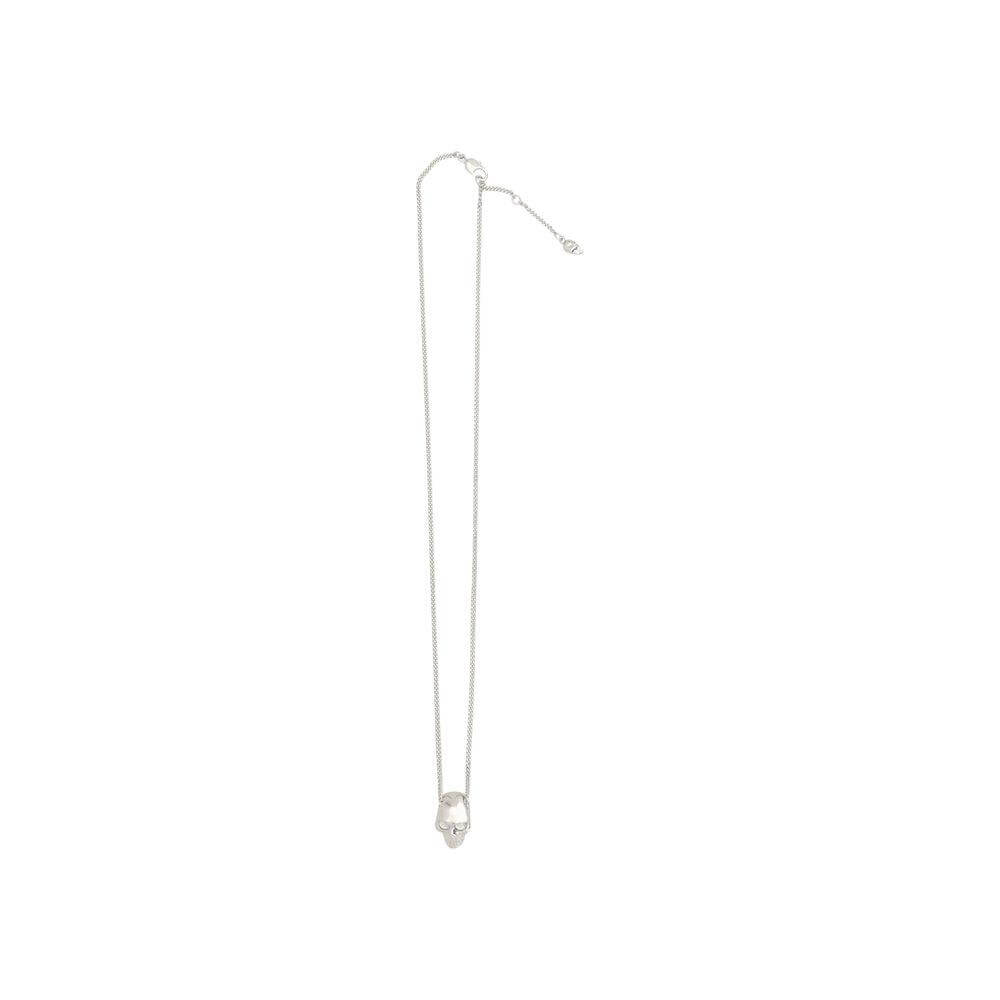 Alexander McQueen skull necklace with beard chain and lobster clasp