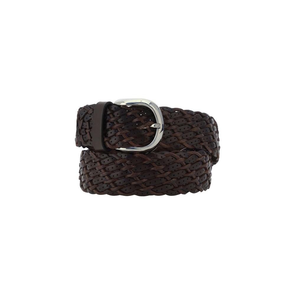 Brunello Cucinelli braided calfskin belt with metal buckle, thickness 3.5 cm, stylish accessory for men