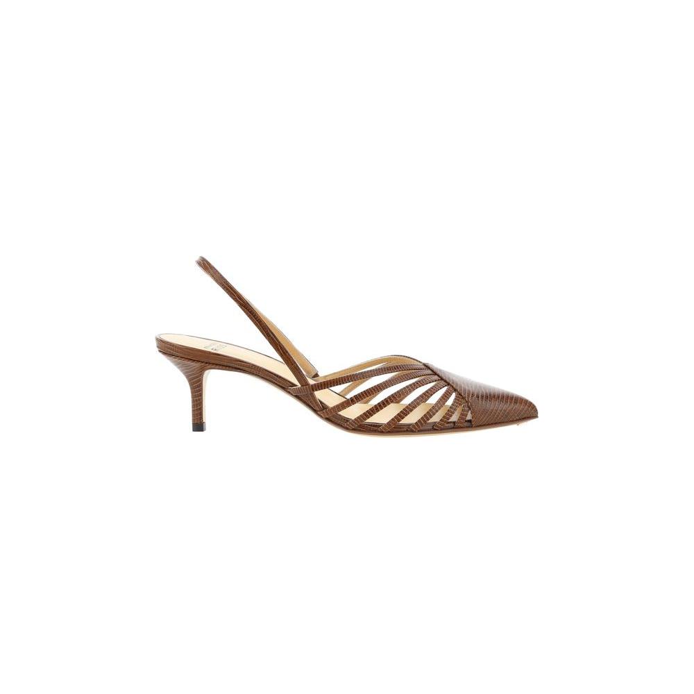 Francesco Russo leather pumps with cut-out details, elongated toe, and stiletto heel for a chic look.