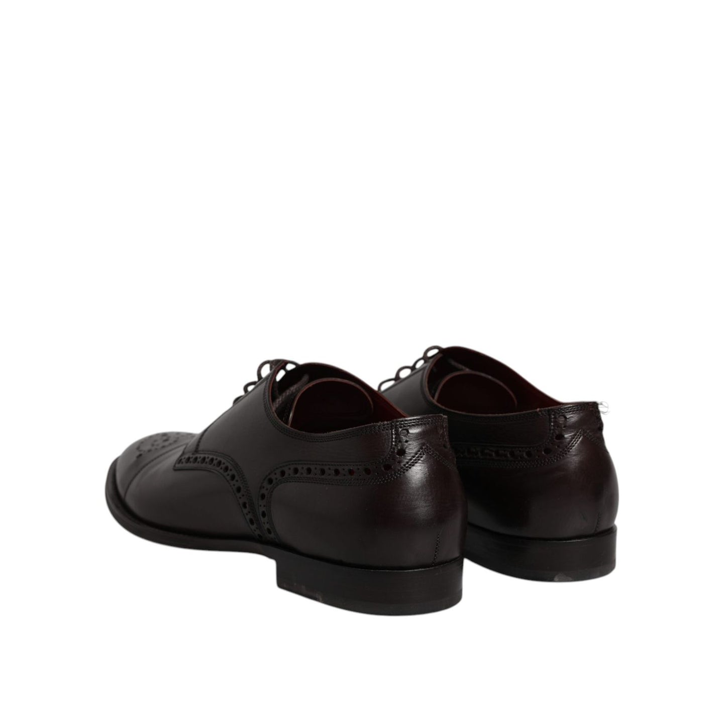 Dolce & Gabbana Black Calfskin Leather Derby Men Dress Shoes