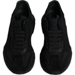 Dolce & Gabbana Black Leather Daymaster Low Top Sneakers Shoes