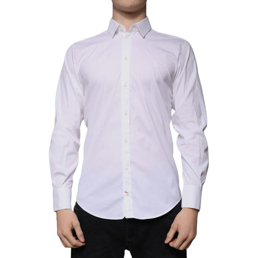 Dolce & Gabbana White Cotton Blend Formal MARTINI Shirt