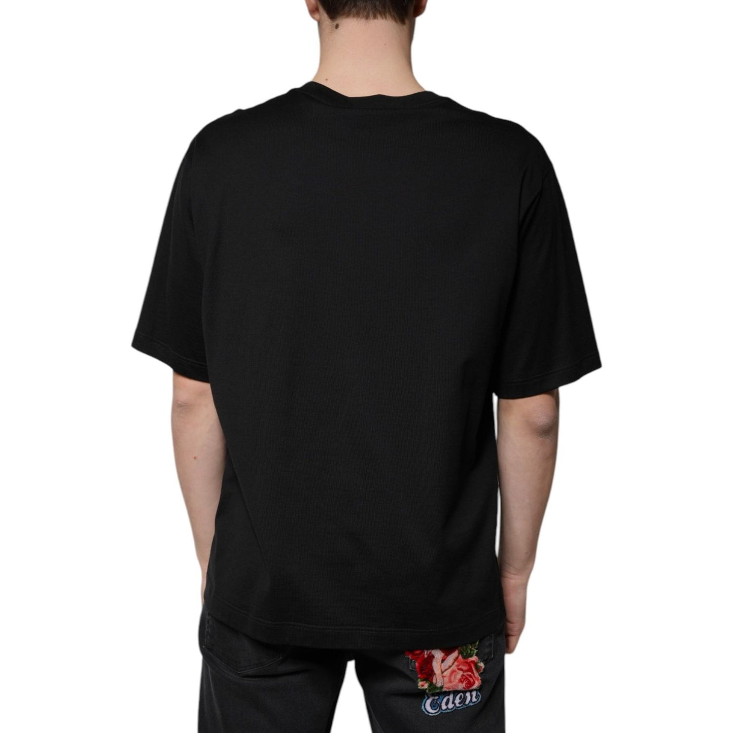 Dolce & Gabbana Black Cotton Crew Neck Short Sleeves T-shirt