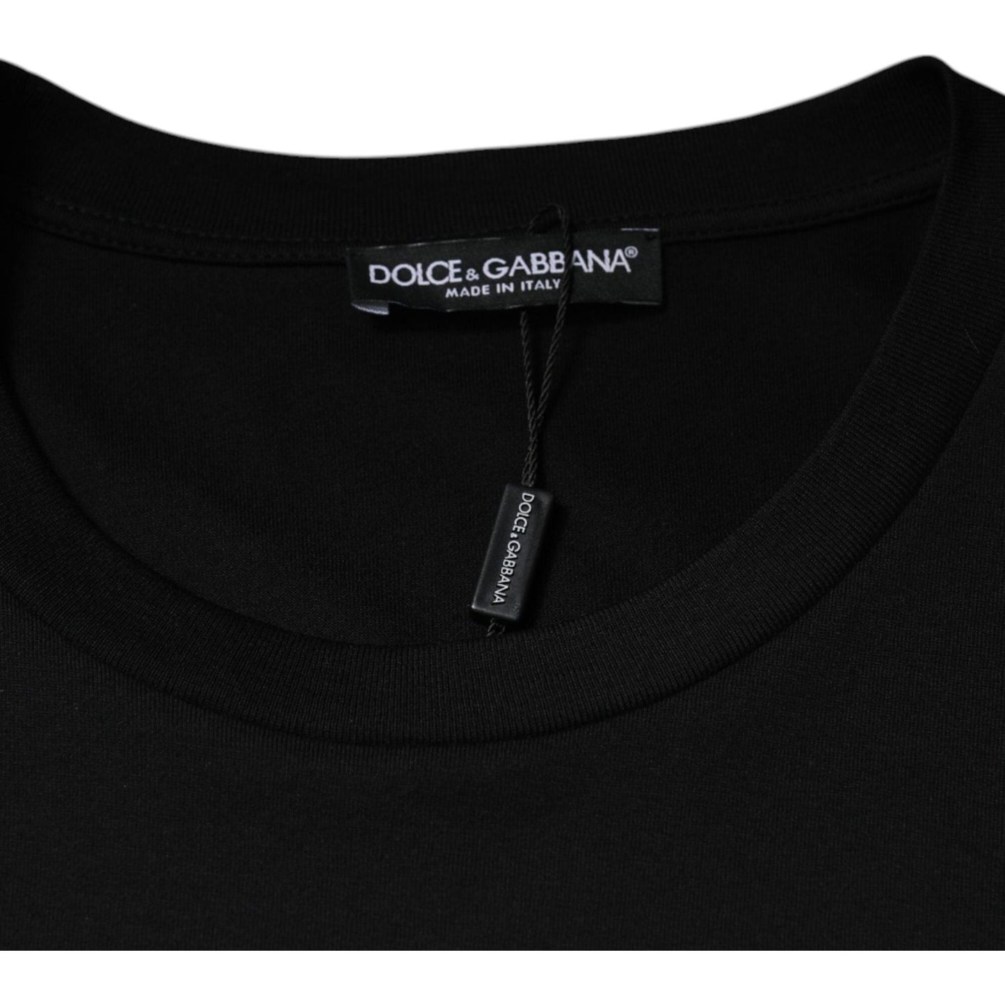 Dolce & Gabbana Black Cotton Crew Neck Short Sleeves T-shirt