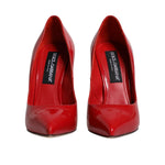 Dolce & Gabbana Red Patent Leather Stiletto Heels Pumps Shoes LA12086-38