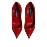 Dolce & Gabbana Red Patent Leather Stiletto Heels Pumps Shoes LA12086-38