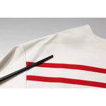 Dolce & Gabbana White Red Stripes Cotton Long Sleeves Top