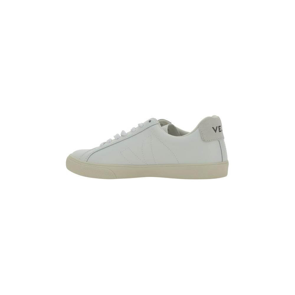 Veja Esplar calfskin sneakers with lace-up closure and tone-on-tone logo on side, featuring an embroidered label and contrasting heel patch.